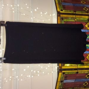 Vintage EXPRESS Black Knit Jersey Hi-Lo Mid-calf skirt, size Medium